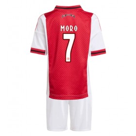 Dětské fotbalový komplet Ajax Raul Moro #7 Domácí košile 2025-26 Krátkým Rukávem